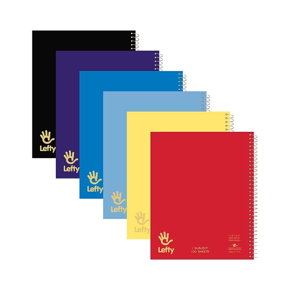 Roaring Spring Paper Products Subject Notebooks<1-Subject Notebooks, 8.5" x 10.5", Wide Ruled, 100 Sheets, Each (13505)