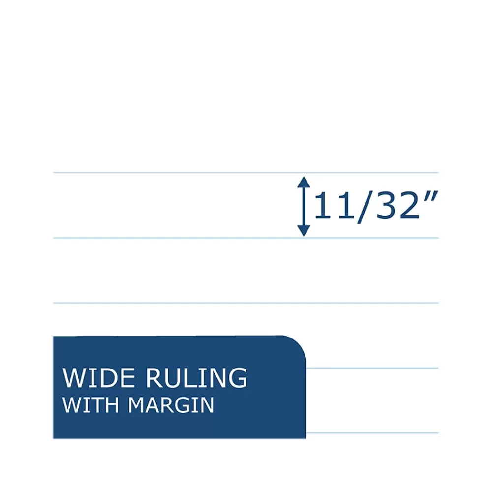 Roaring Spring Paper Products Subject Notebooks<1-Subject Notebooks, 8.5" x 10.5", Wide Ruled, 100 Sheets, Each (13505)