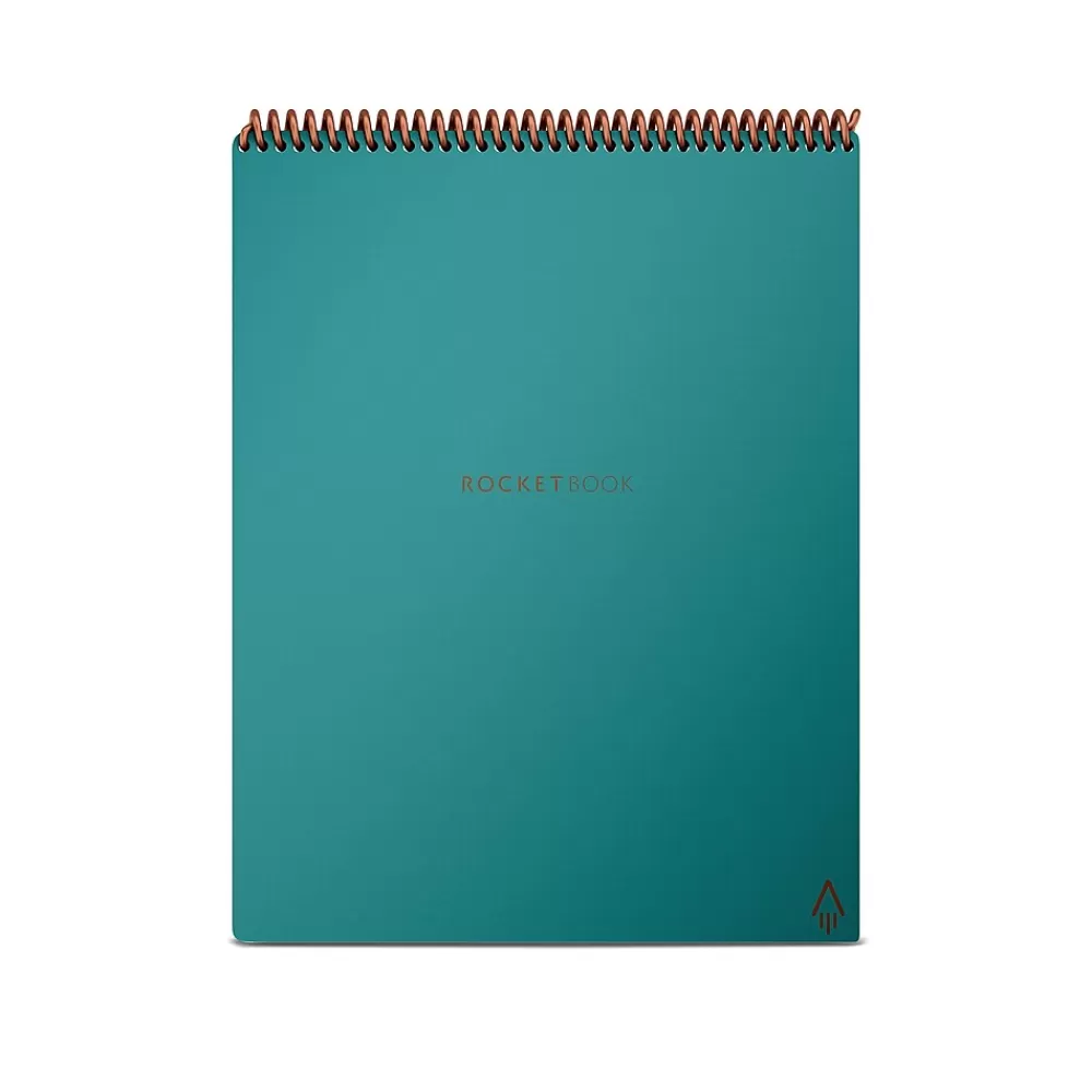 Rocketbook Notebooks<Flip Reusable Smart Notepad, 8.5" x 11", Lined & Dot Grid Ruled, 32 Sheets, Teal (FLP-L-RC-CCE)