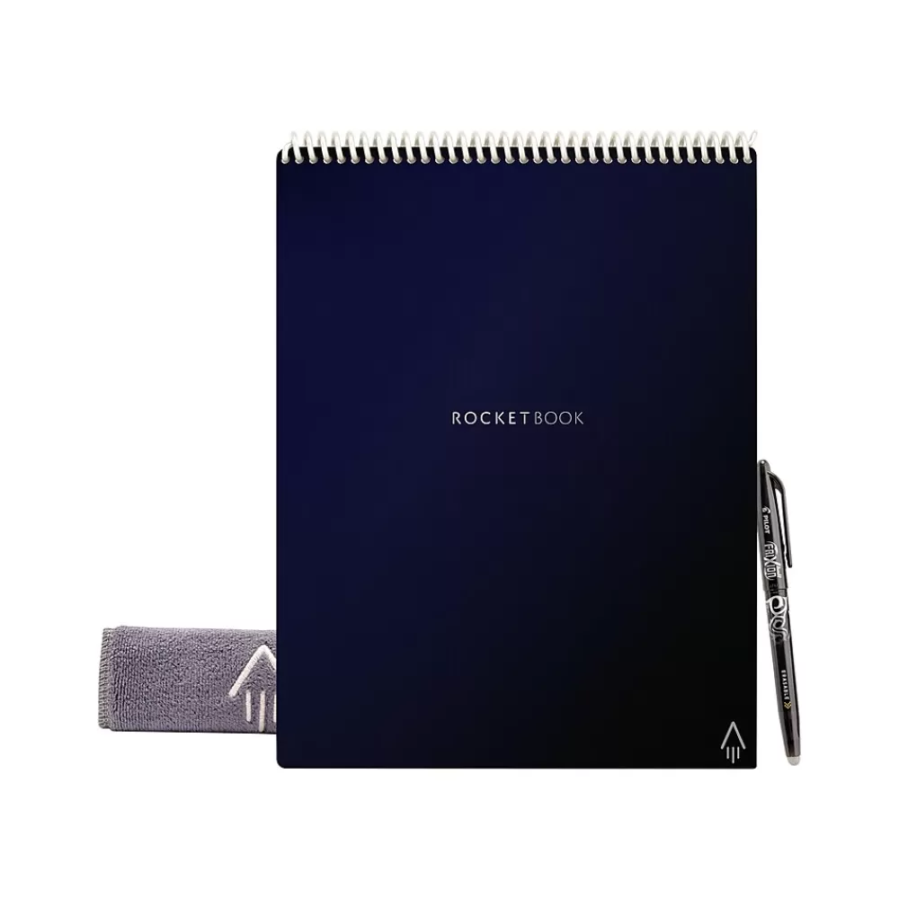 Rocketbook Notepads<Flip Smart Notepad, 8.5" x 11", Lined/Dot Grid Ruled, Blue, 16 Sheets/Pad (FLP-L-RC-CDF-FR)