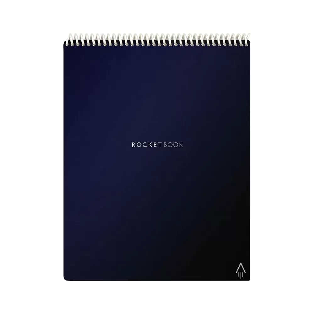 Rocketbook Notepads<Flip Smart Notepad, 8.5" x 11", Lined/Dot Grid Ruled, Blue, 16 Sheets/Pad (FLP-L-RC-CDF-FR)