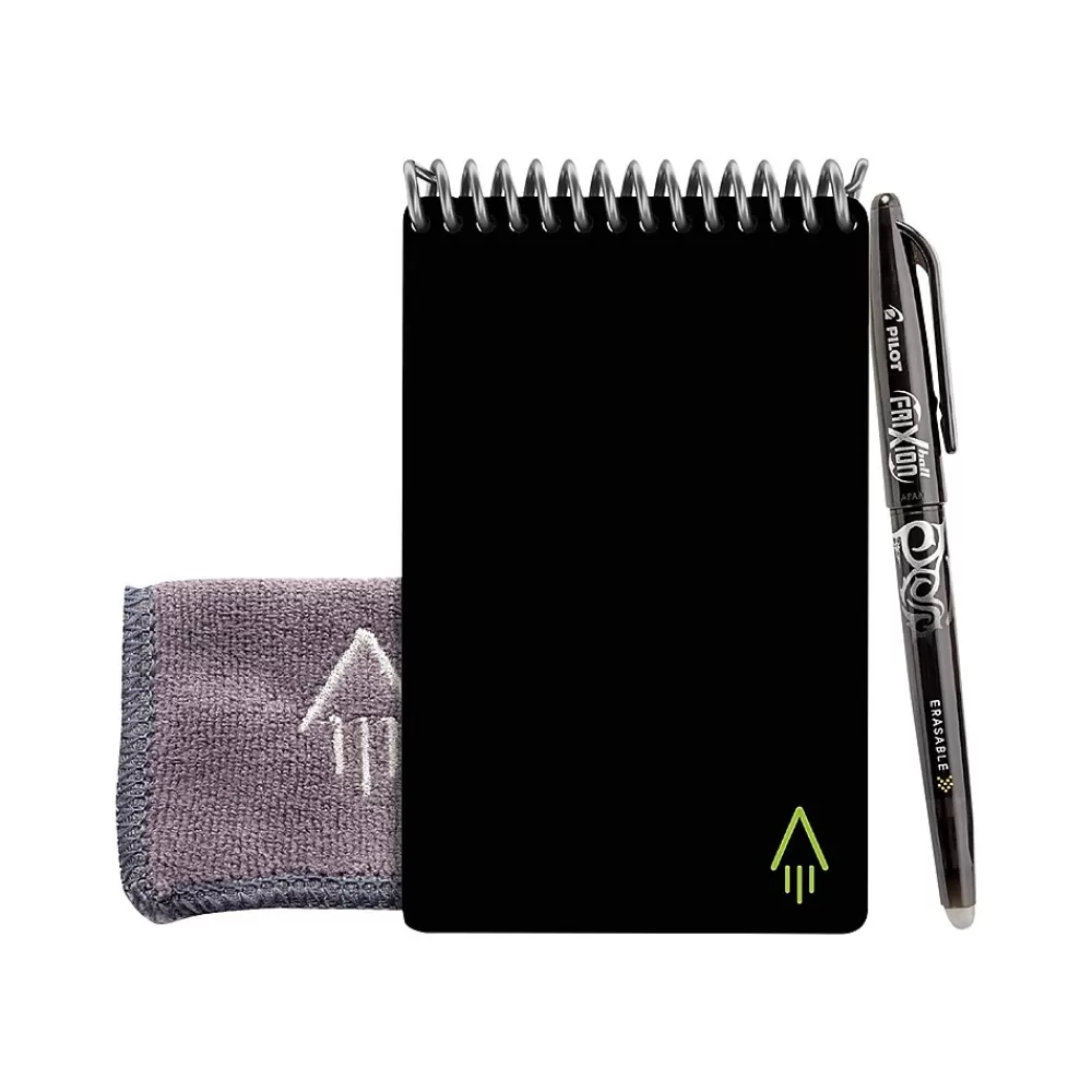 Rocketbook Notepads<Mini Smart Notepad, 3.5" x 5.5", Dot Grid Ruled, Black, 24 Sheets/Pad (EVR2-M-RC-A-FR)