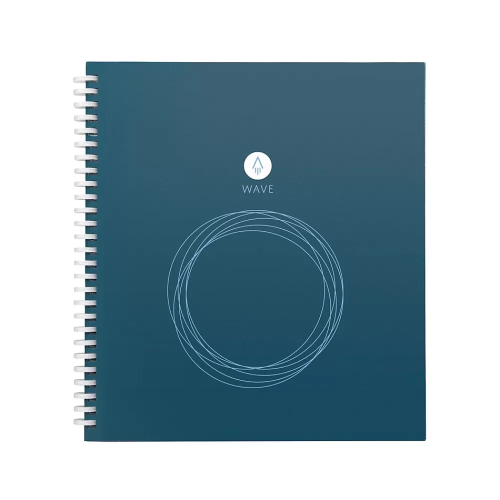 Rocketbook Notebooks<Wave 1-Subject Smart Notebook, 8.5" x 9.5", Dotted, 40 Sheets, Blue (WAV-S-K-A)