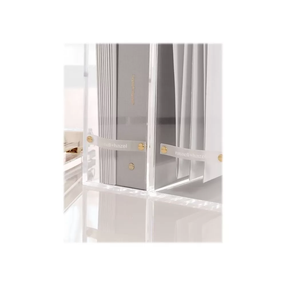 Russell+Hazel File Storage<Acrylic File Box, Clear/Gold (31733)