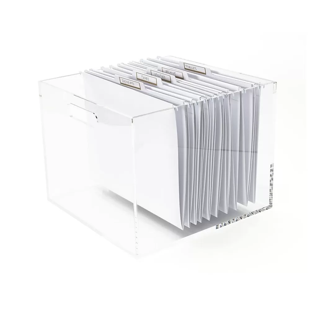 Russell+Hazel File Storage<Acrylic File Box, Letter Size, Clear (55712)