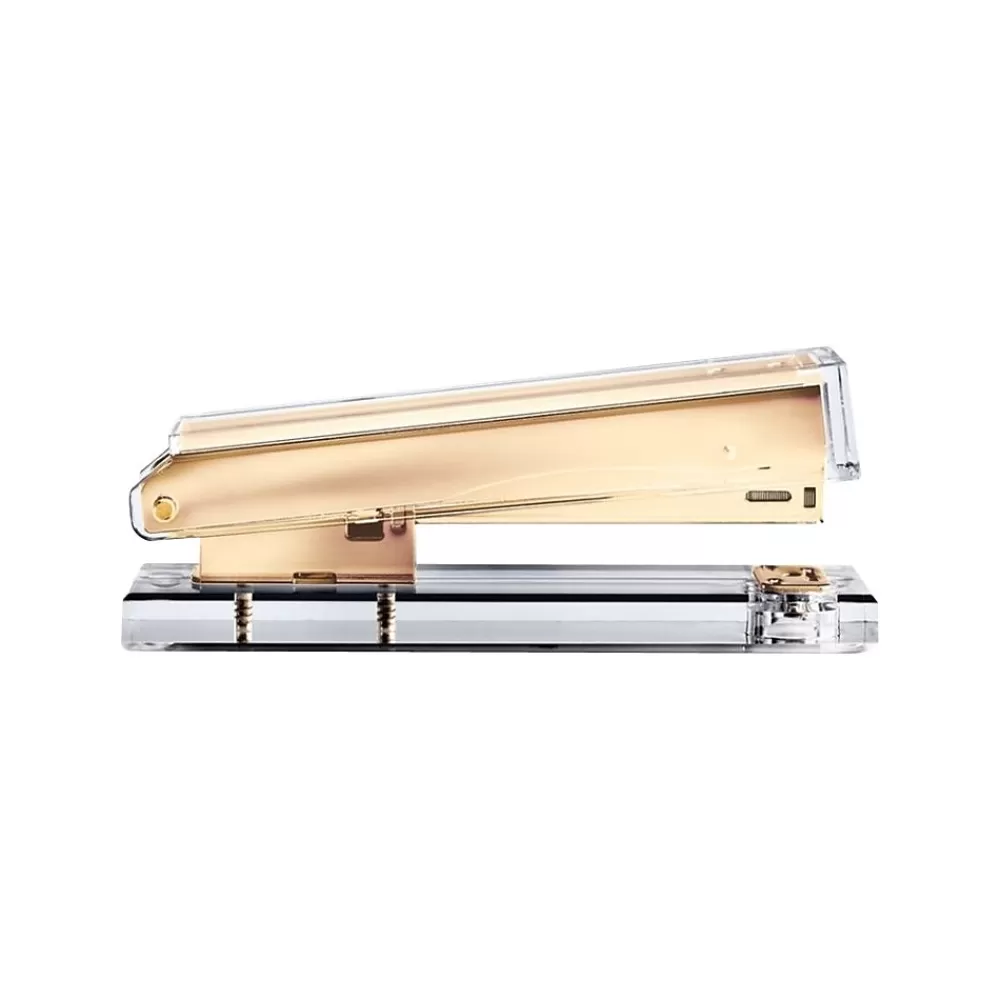 Russell+Hazel Staplers<Fashion Stapler, 20-Sheet Capacity, Gold/Clear, Each (81704R)