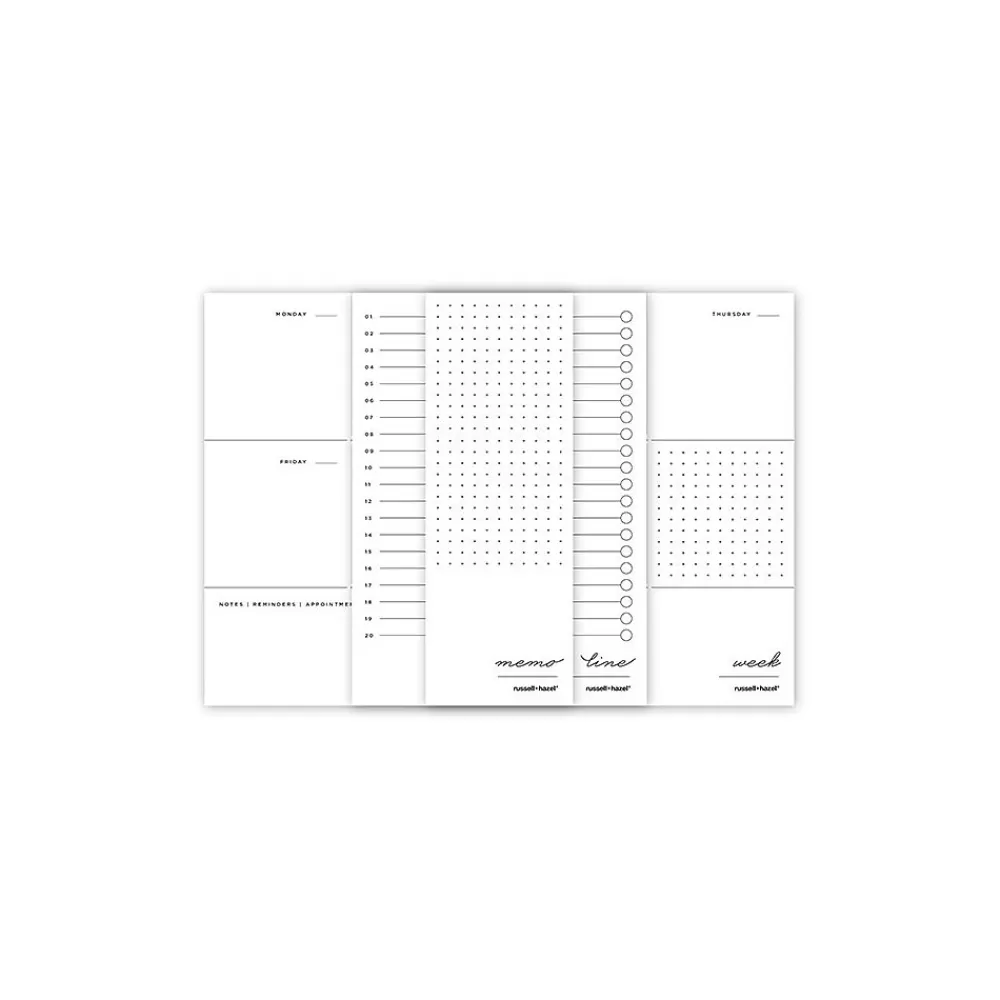 Russell+Hazel Notepads<In Due Time Notepad Set, Gold/White, 80 Sheets/Pad, 3 Pads/Pack (27619)