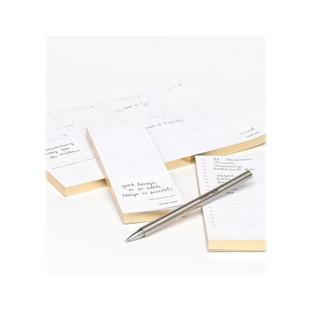 Russell+Hazel Notepads<In Due Time Notepads, White/Gold, 80 Sheets/Pad, 3 Pads/Set (27619)