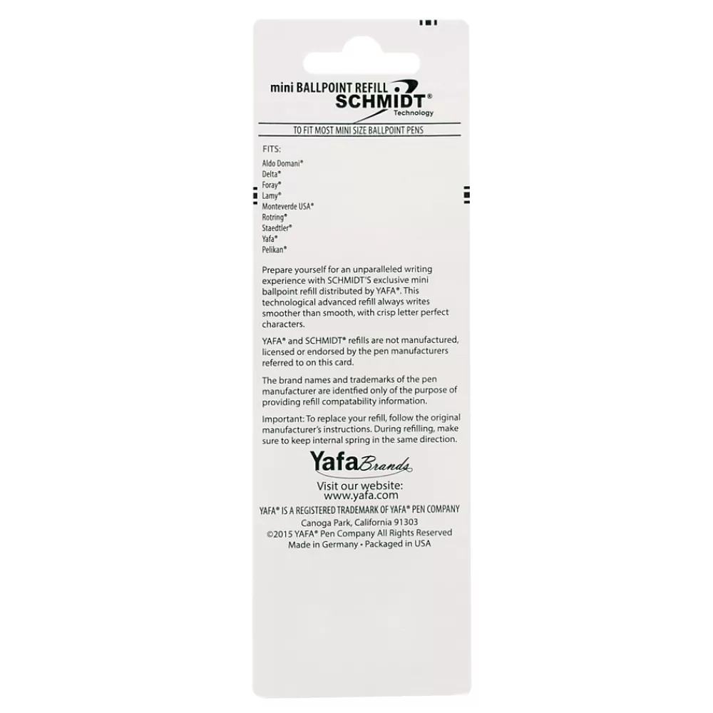 Schmidt Ink Pens<Schmidt 635 Mini D1 Ballpoint Refill, fits Multifunction pens, Medium, Blue, 4 Pack (SC58150)