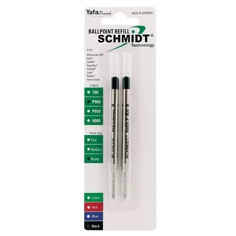 Schmidt Ink Pens<Schmidt P900 Ballpoint TC Ball Parker Style Refill, fits Parker ballpoint pens, Fine, Blue, 2 Pack (SC58140)