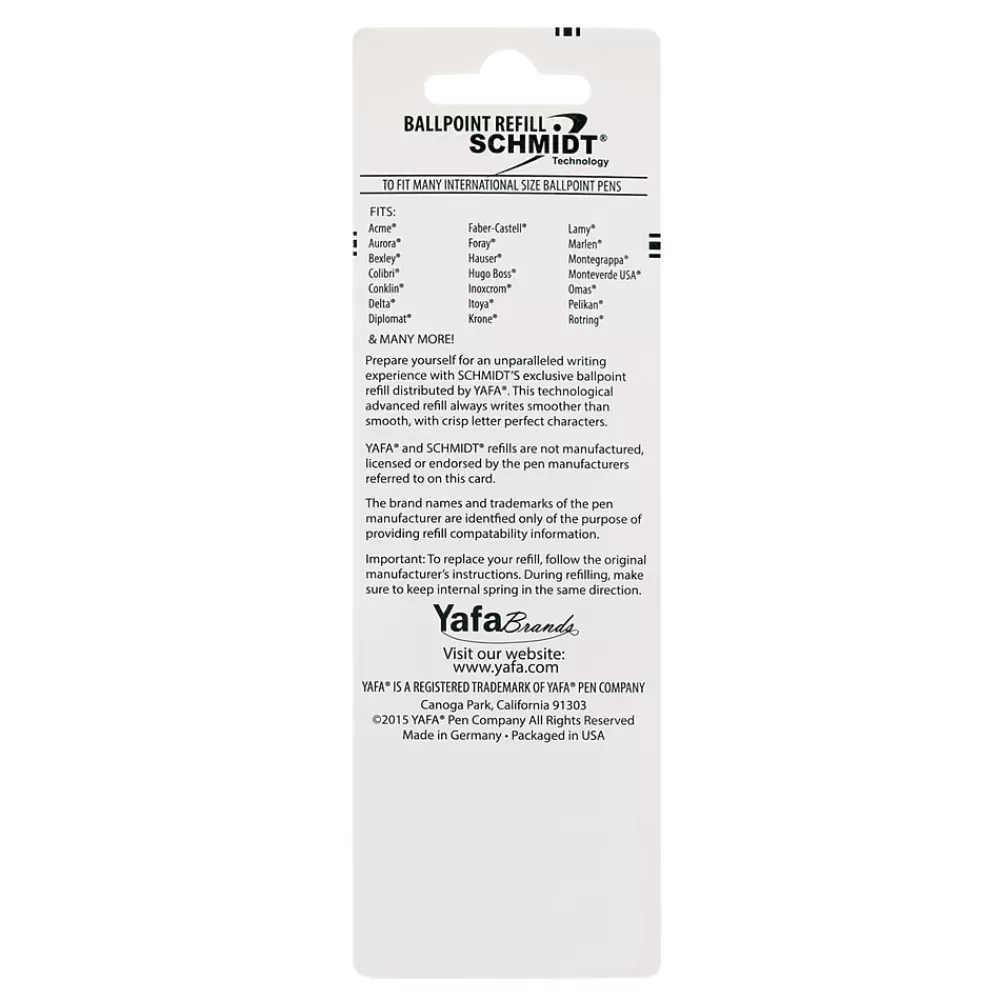 Schmidt Ink Pens<Schmidt P900 Ballpoint TC Ball Refill, To Fit Parker Ballpoint Pens, Medium, Black, 2 Pack (SC58135)