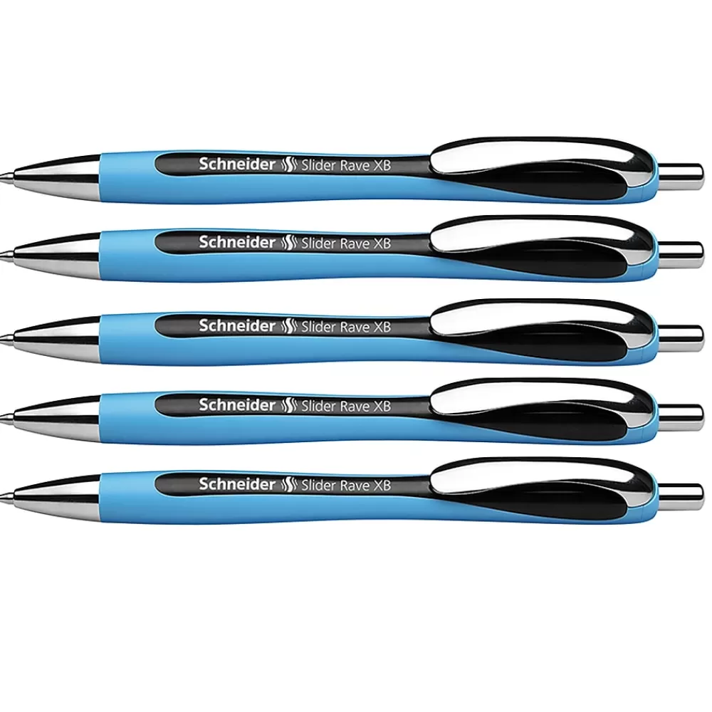 Schneider Pens<Slider Rave XB Retractable Ballpoint Pen, Extra Broad Point, 1.4mm., Black, Pack of 5 (PSY132501-5)
