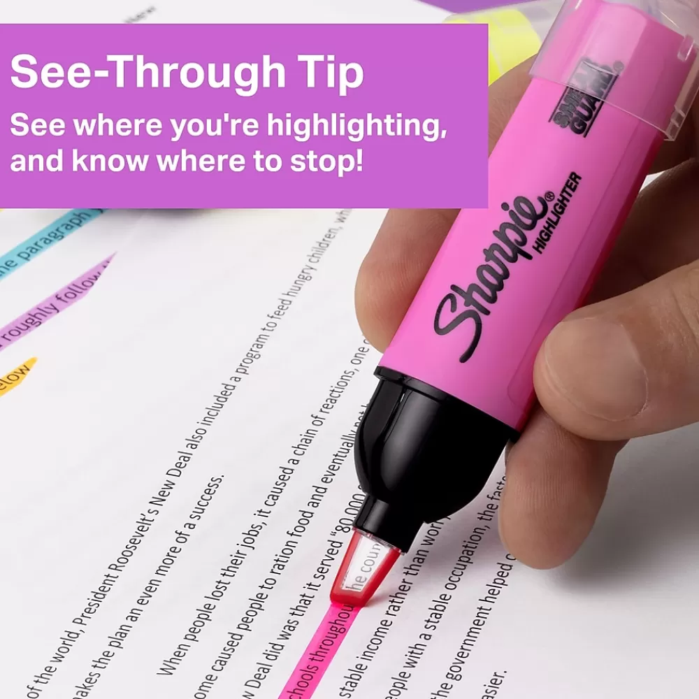 Sharpie Highlighters<Clear View Highlighter, Chisel Tip, Assorted, 8/Pack (1971843)