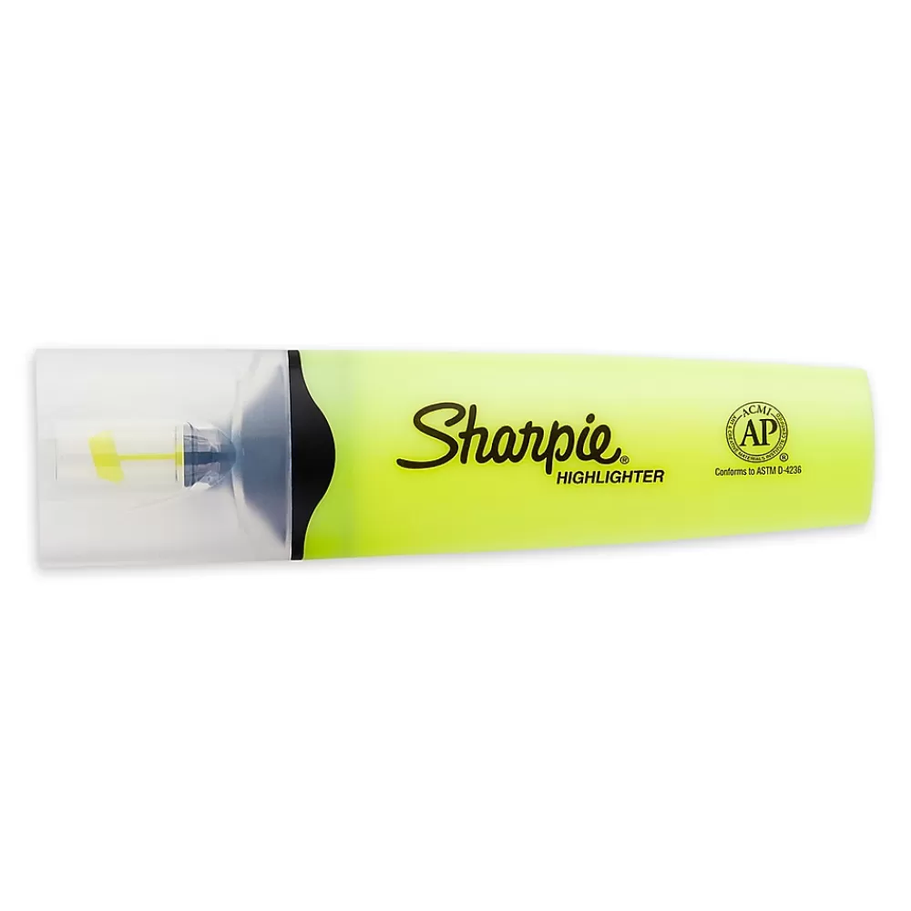 Sharpie Highlighters<Clear View Tank Highlighter, Chisel Tip, Yellow, Dozen (2128227/1897847)