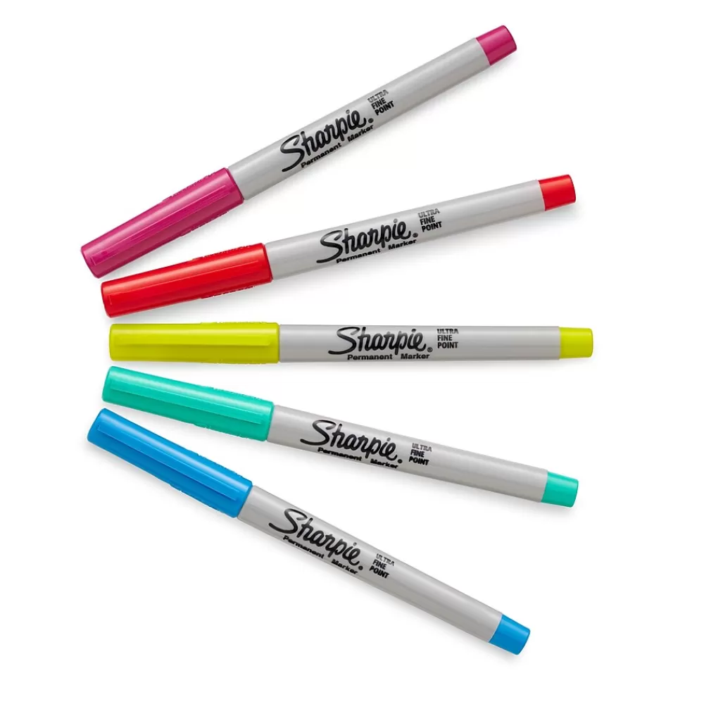 Sharpie Markers<Glam Pop Permanent Markers, Ultra Fine Tip, Assorted, 24/Pack (1949558)