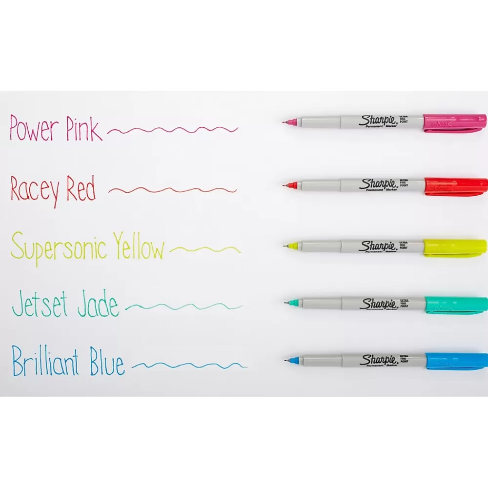 Sharpie Markers<Glam Pop Permanent Markers, Ultra Fine Tip, Assorted, 24/Pack (1949558)