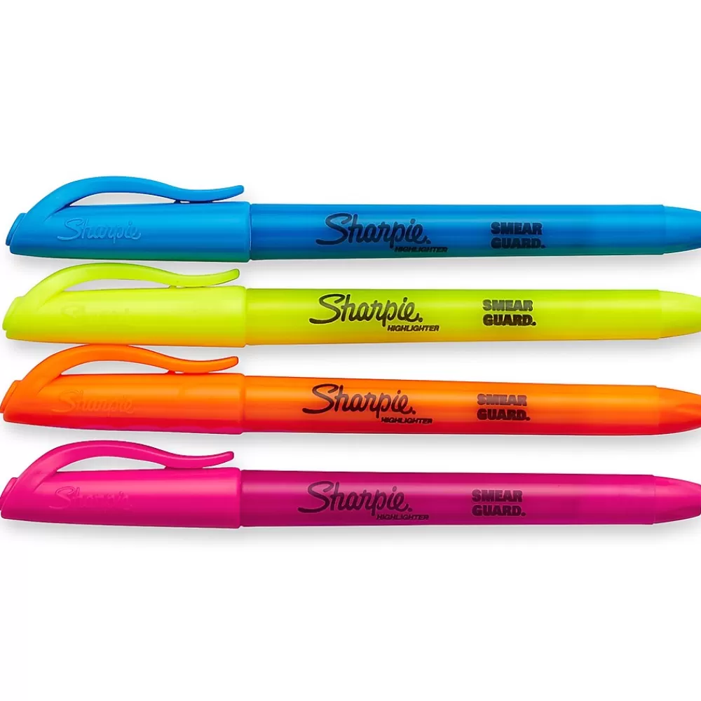 Sharpie Highlighters<Highlighter, Chisel Point, Assorted, 4/Pack (27174)