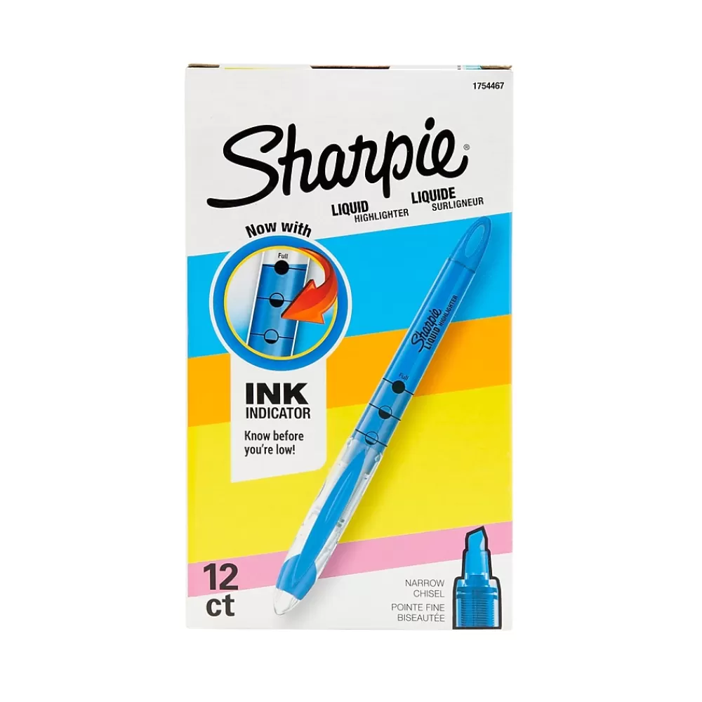 Sharpie Highlighters<Liquid Highlighters, Chisel Tip, Blue, Dozen (1754467)