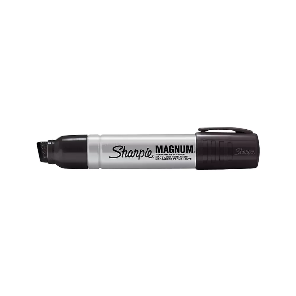 Sharpie Markers<Magnum Tank Permanent Marker, Chisel Tip, Black, 12/Pack (44001A)