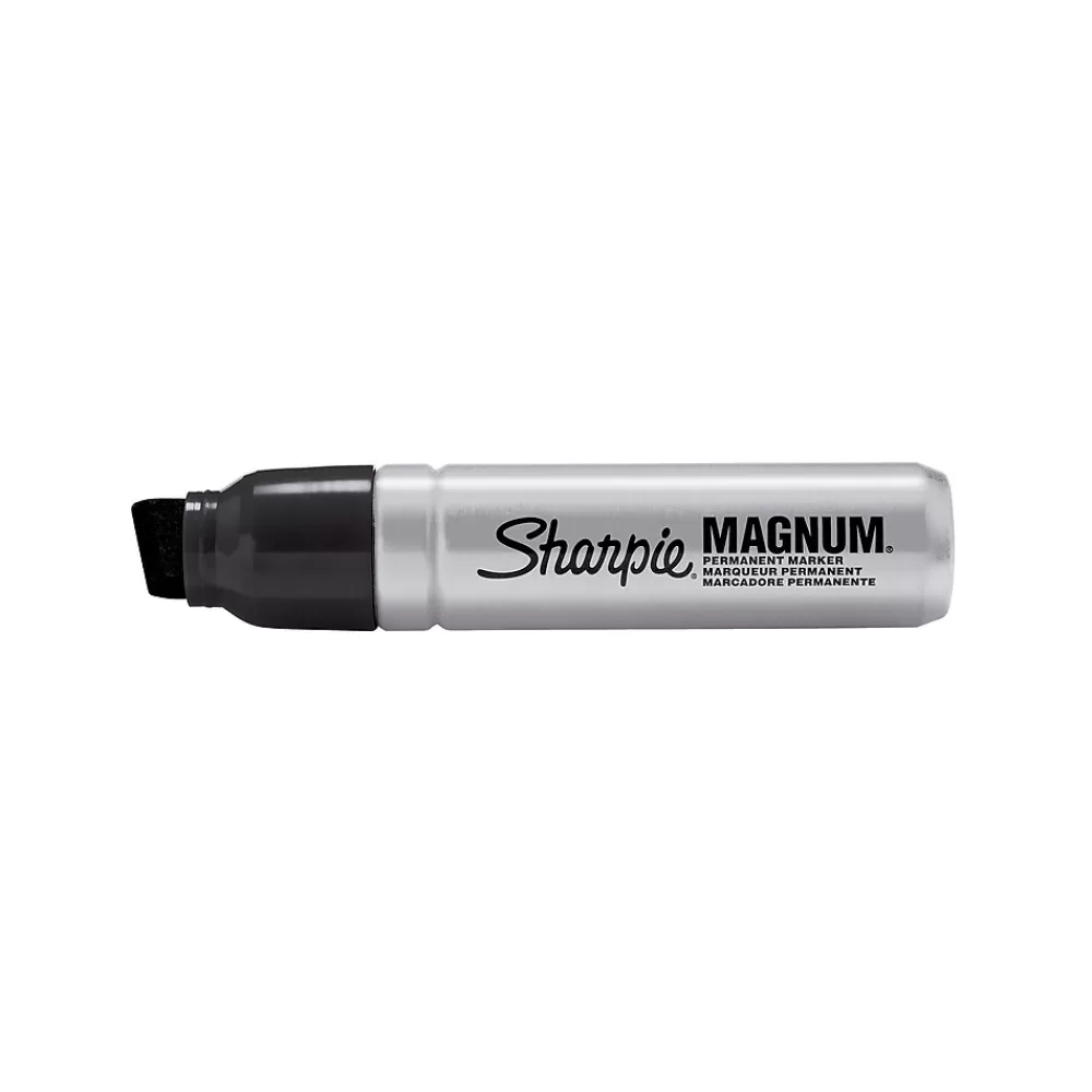 Sharpie Markers<Magnum Tank Permanent Marker, Chisel Tip, Black, 12/Pack (44001A)