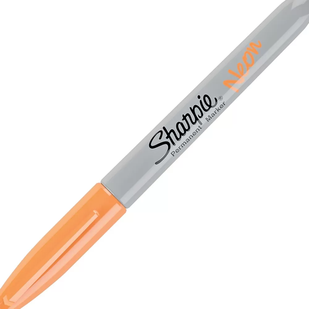Sharpie Markers<Neon Permanent Marker, Fine Tip, Neon Orange (1860446)