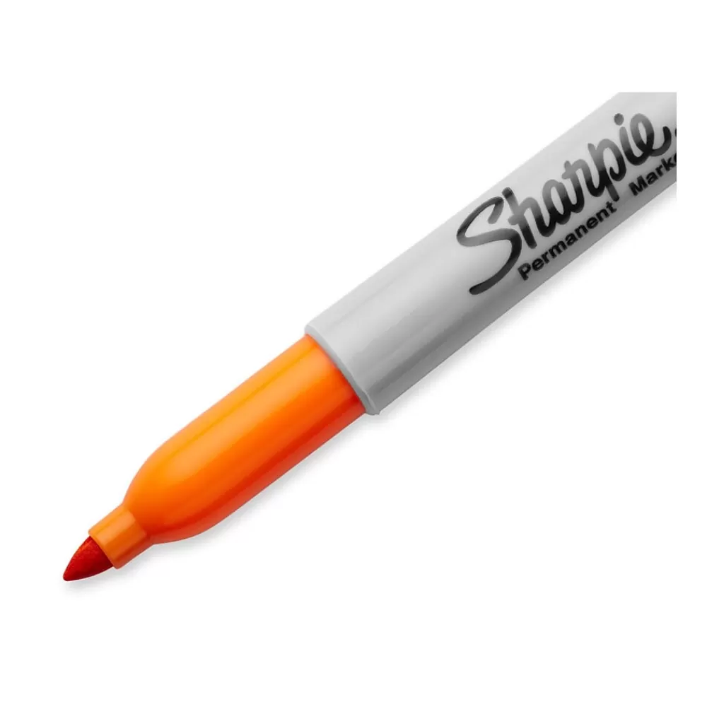 Sharpie Markers<Neon Permanent Marker, Fine Tip, Neon Orange (1860446)