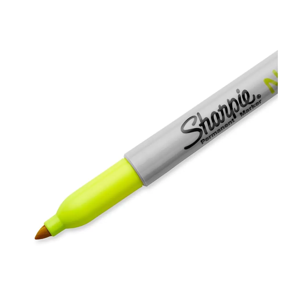 Sharpie Markers<Neon Permanent Marker, Fine Tip, Neon Yellow (1860445)