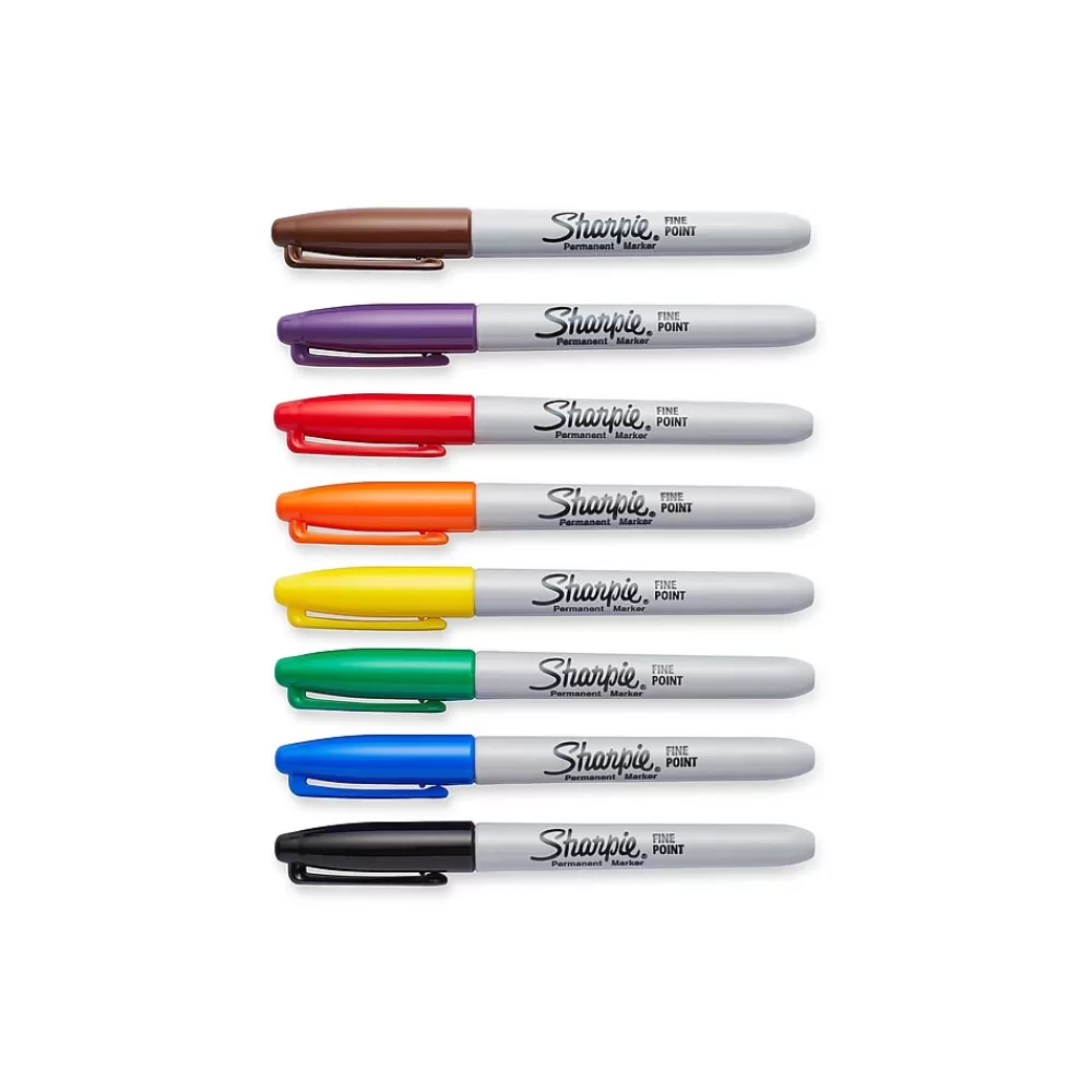 Sharpie Markers<Permanent Marker, Fine Tip, Assorted, 8/Pack (30078)