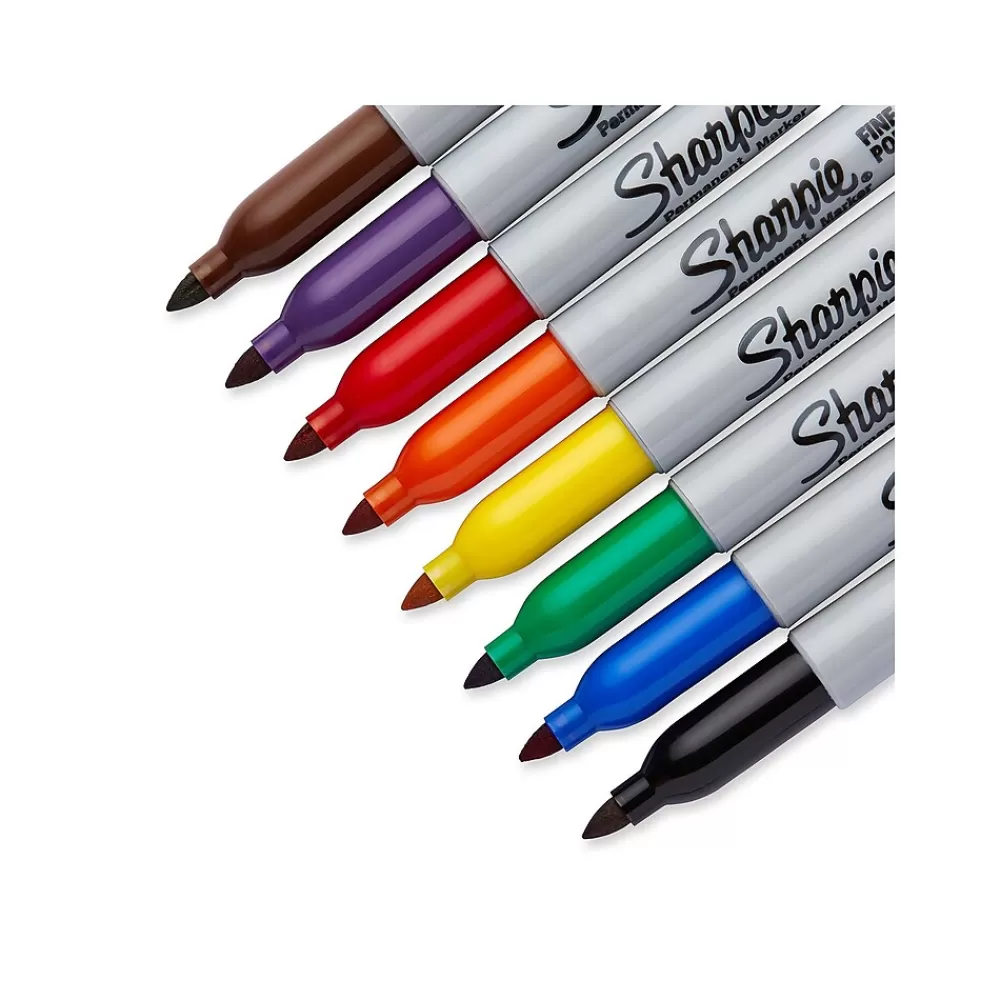 Sharpie Markers<Permanent Marker, Fine Tip, Assorted, 8/Pack (30078)