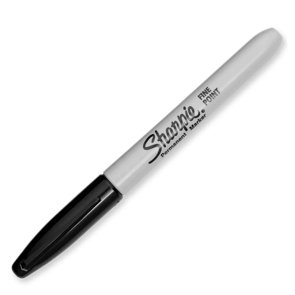 Sharpie Markers<Permanent Marker, Fine Tip, Black Ink, 2/Pack (30162)