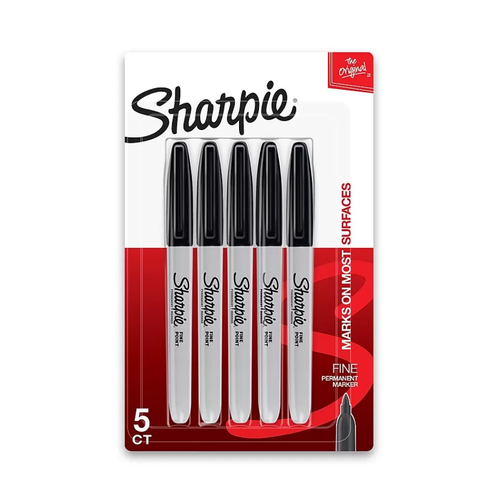 Sharpie Markers<Permanent Marker, Fine Tip, , 5/Pack (30665)