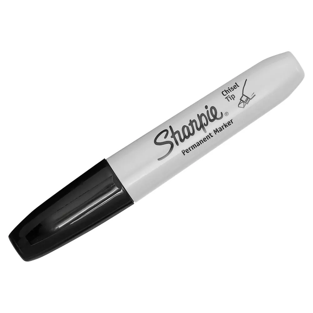 Sharpie Markers<Permanent Markers, Chisel Tip, Black, 36/Pack (2083007)