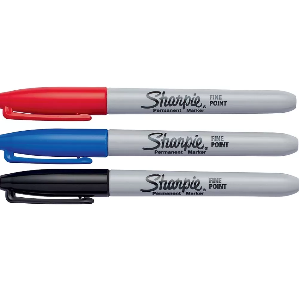 Sharpie Markers<Permanent Markers, Fine Tip, Assorted Inks, 3/Pack (30173)
