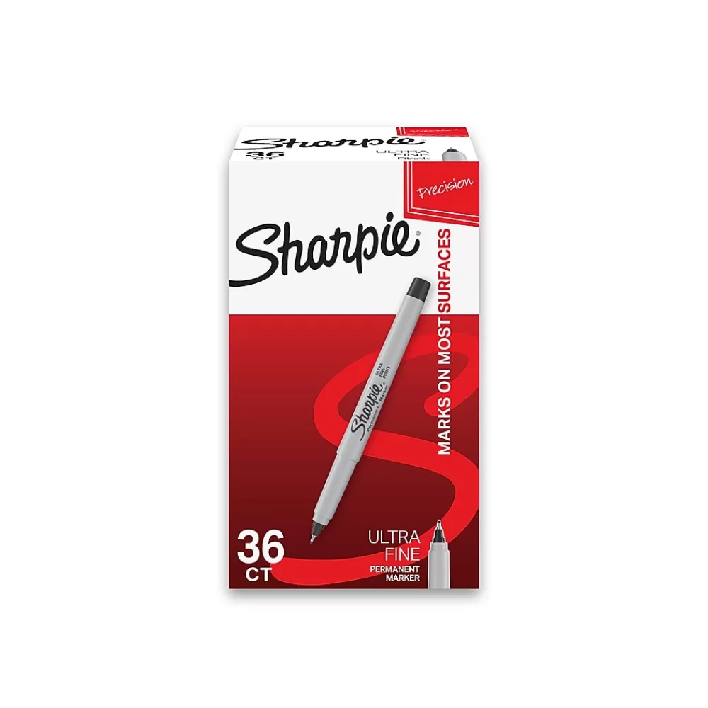 Sharpie Markers<Permanent Markers, Ultra Fine Tip, Black, 36/Pack (2082960)