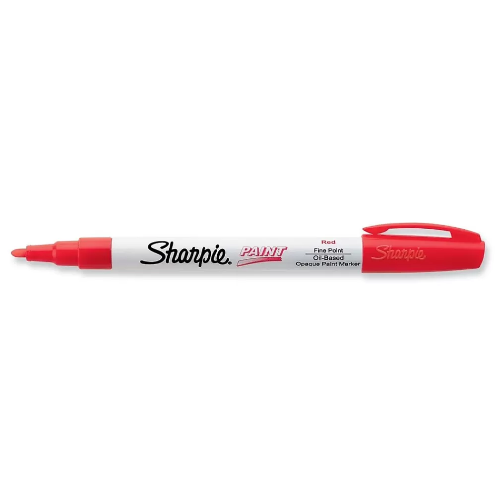 Sharpie Markers<Permanent Paint Marker, Fine Tip, Red (35535)