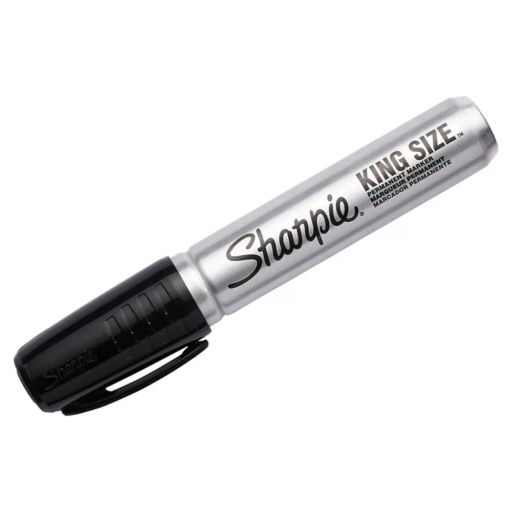Sharpie Markers<Pro King Size Permanent Marker, Chisel Tip, Black Ink, Dozen (15001)