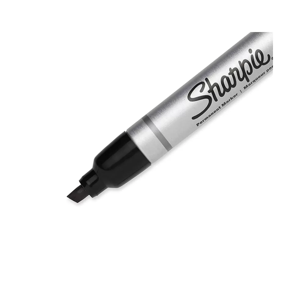 Sharpie Markers<PRO Permanent Markers, Chisel Tip, Black, 12/Pack (1794224)