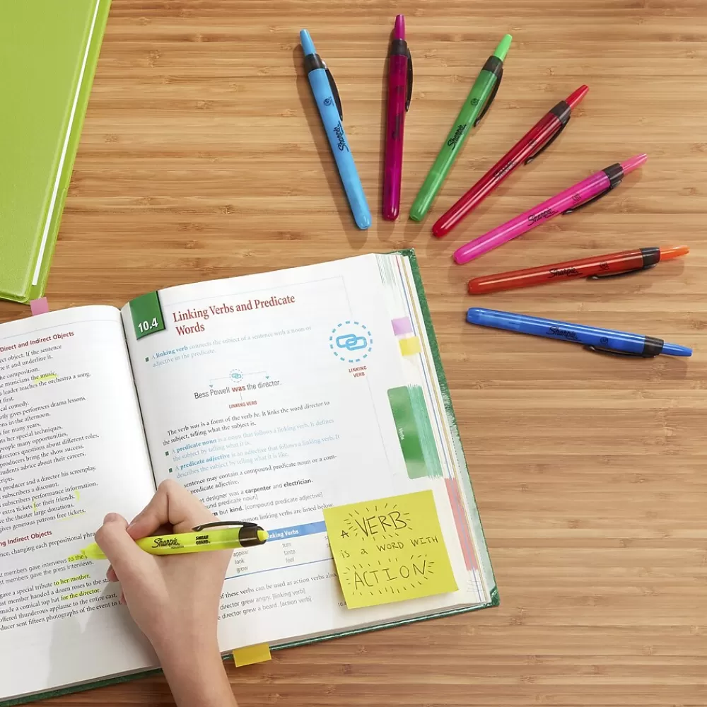 Sharpie Highlighters<Retractable Highlighter, Chisel Tip, Assorted, 5/Pack (28175PP)