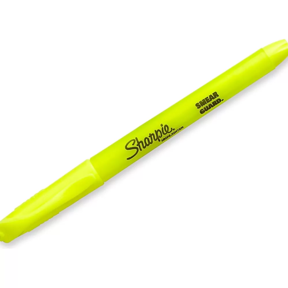 Sharpie Highlighters<Stick Pocket Highlighter, Chisel Tip, Yellow, 4/Pack (1770695)