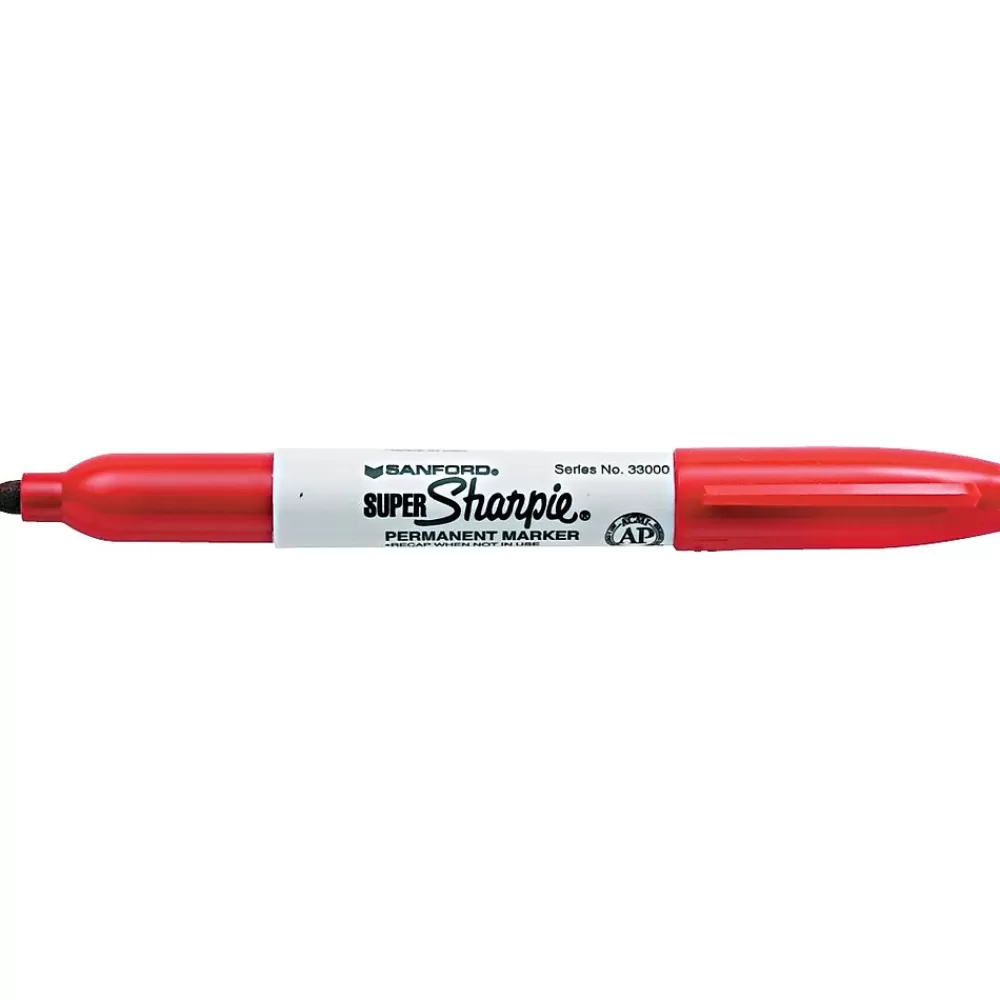 Sharpie Markers<Super Permanent Marker, Fine Tip, Red (33002)