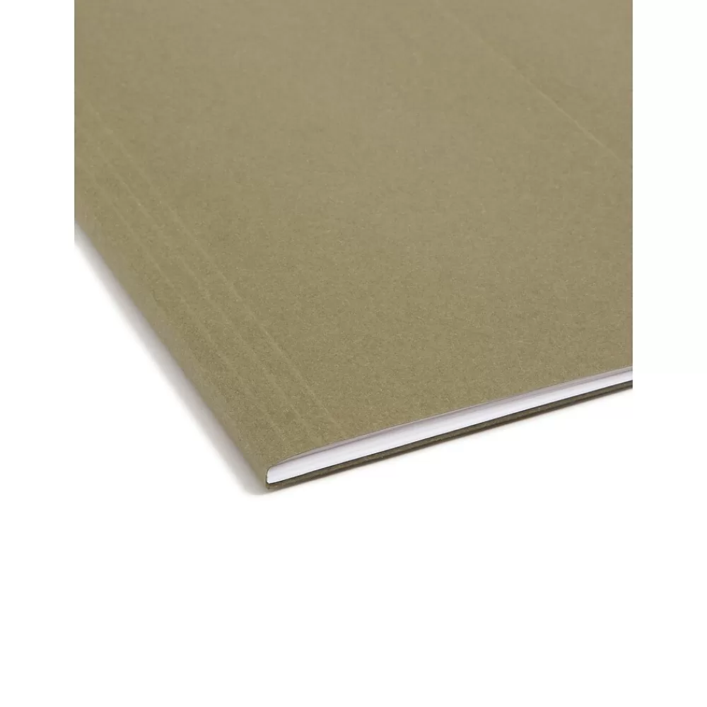 Smead Hanging File Folders<100% Recycled Hanging File Folders, 1/5-Cut Adjustable Tab, Letter Size, Standard Green, 25/Box (65001)