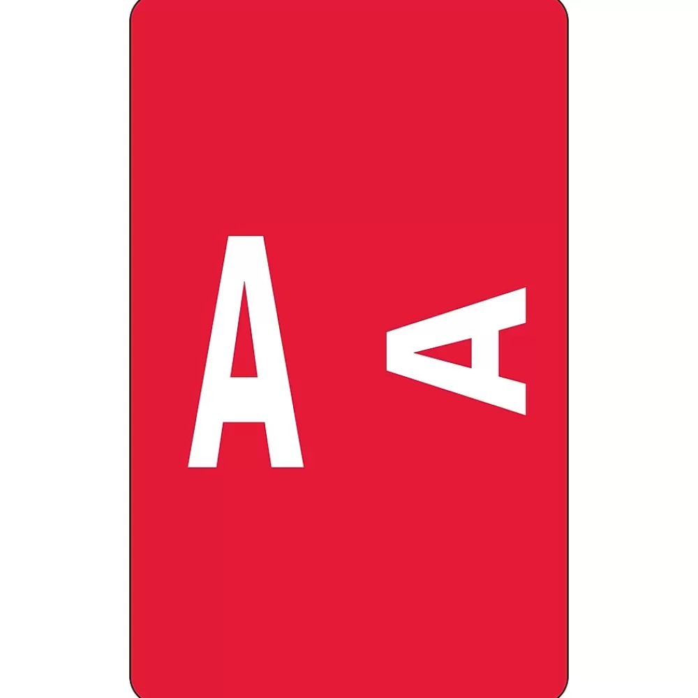 Smead Labels<AlphaZ ACCS Color-Coded Alphabetic Labels, A, Label Sheet, Red, 100/Pk (67171)