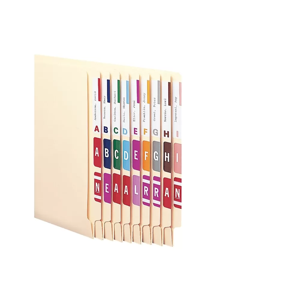 Smead Labels<® AlphaZ NCC Color-Coded Name Label, A-Z, Label Sheet, Assorted Colors (67150)