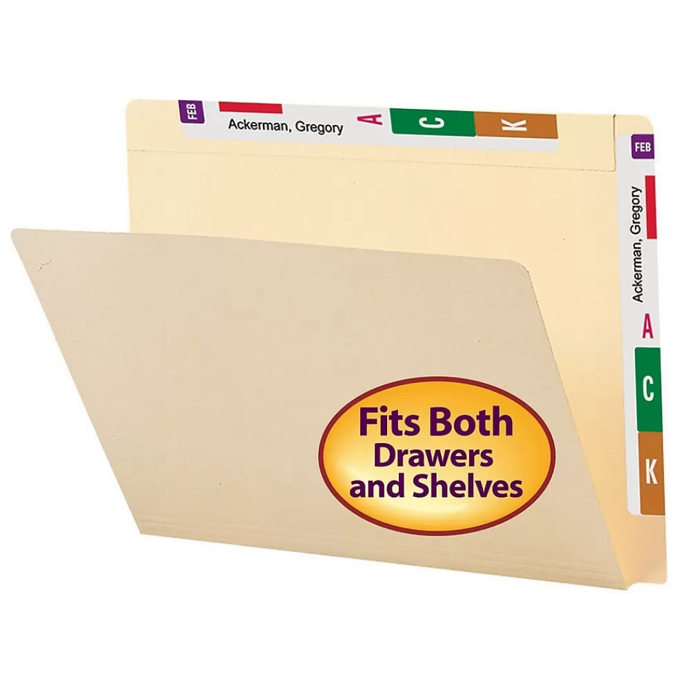 Smead File Folders<Conversion Top and End-Tab File Folders, Straight-Cut Tabs, Letter Size, Manila, 100/Bx (24190)