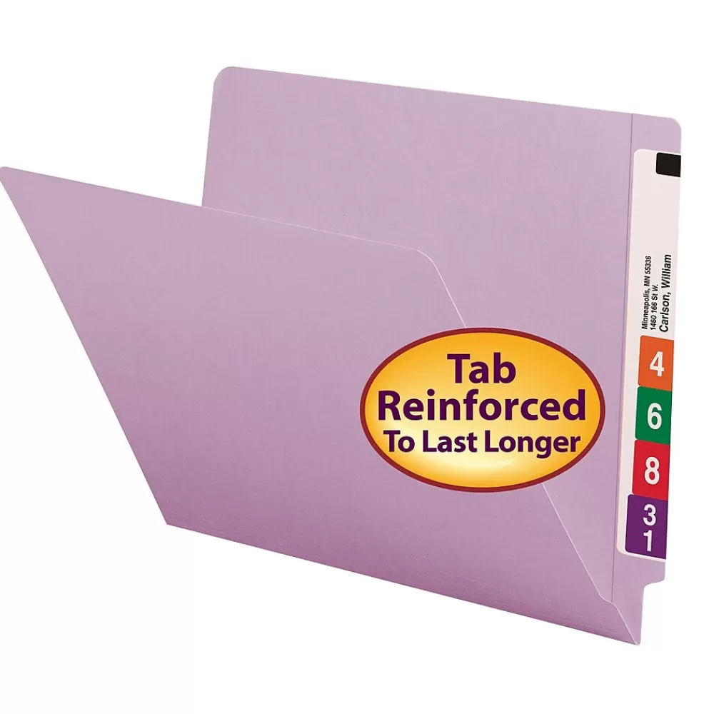 Smead File Folders<End-Tab File Folders, Shelf-Master Reinforced Straight-Cut Tab, Letter Size, , 100/Bx (25410)
