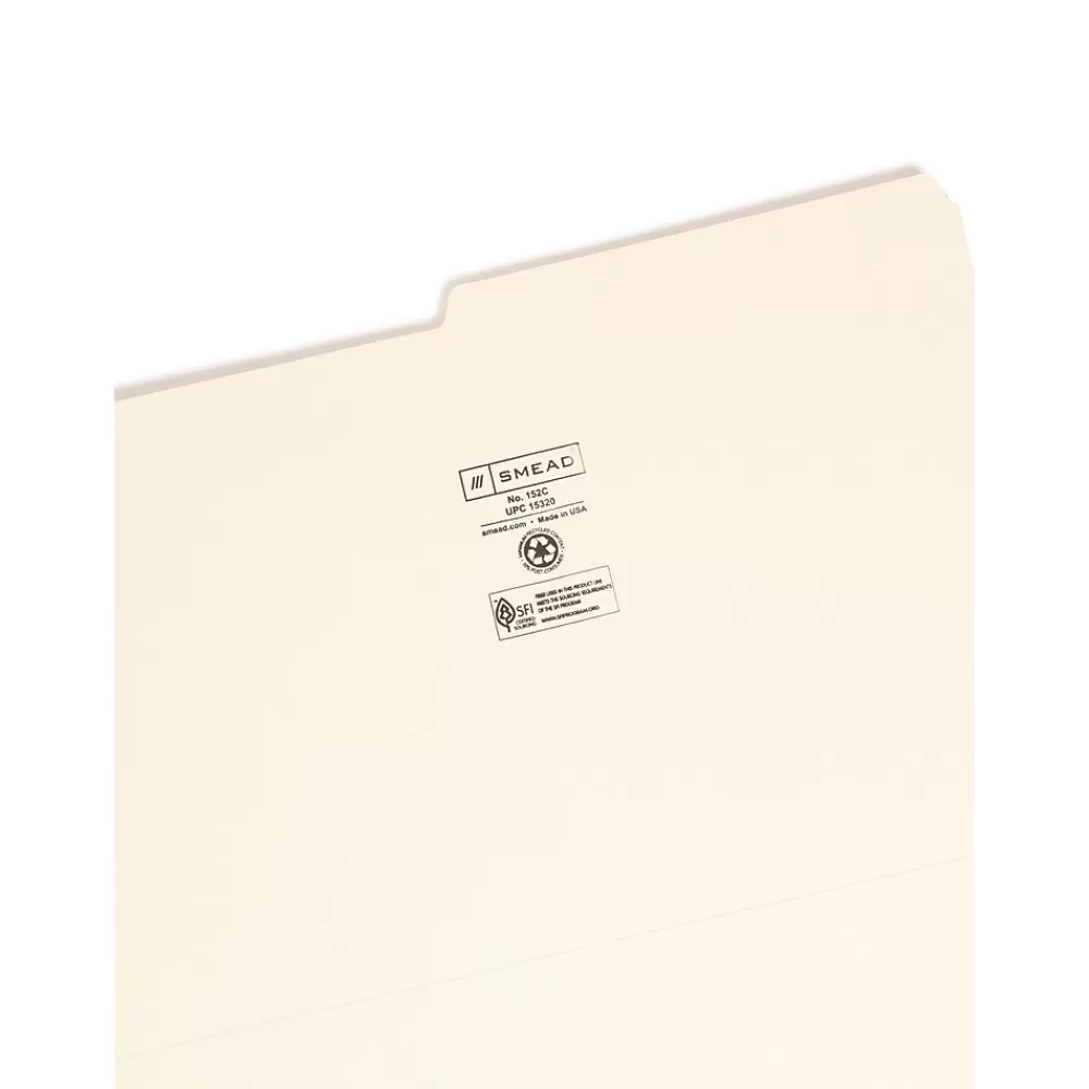 Smead File Folders<File Folder, 1/2-Cut Tab, Legal Size, Manila, 100/Box (15320)