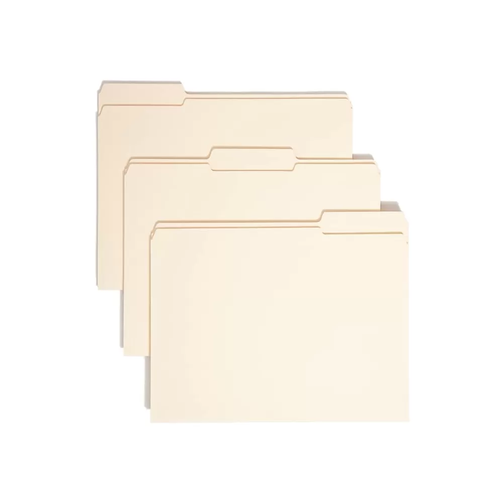 Smead File Folders<File Folder, Reinforced 1/3-Cut Tab, 1-1/2" Expansion, Letter Size, Manila, 50/Box (10405)