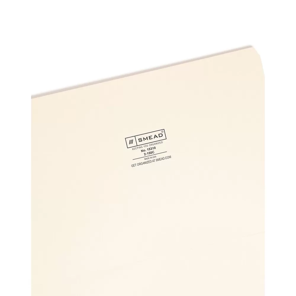 Smead File Folders<File Folder, Reinforced Straight -Cut Tab, Legal Size, Manila, 100 Per Box (15310)