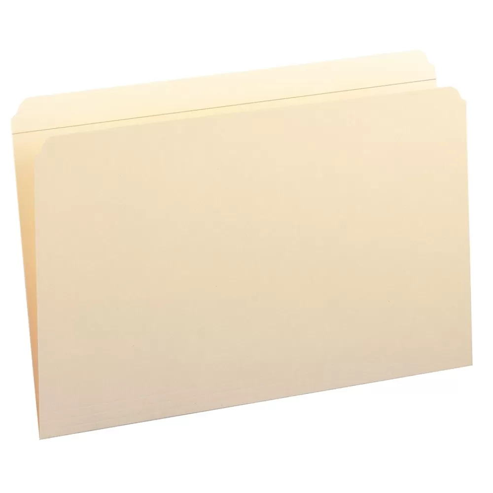 Smead File Folders<File Folder, Reinforced Straight -Cut Tab, Legal Size, Manila, 100 Per Box (15310)