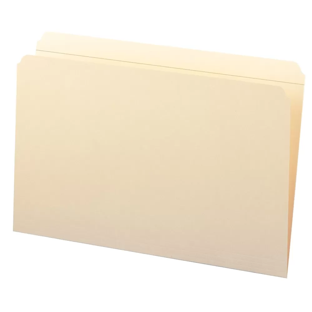 Smead File Folders<File Folder, Reinforced Straight -Cut Tab, Legal Size, Manila, 100 Per Box (15310)